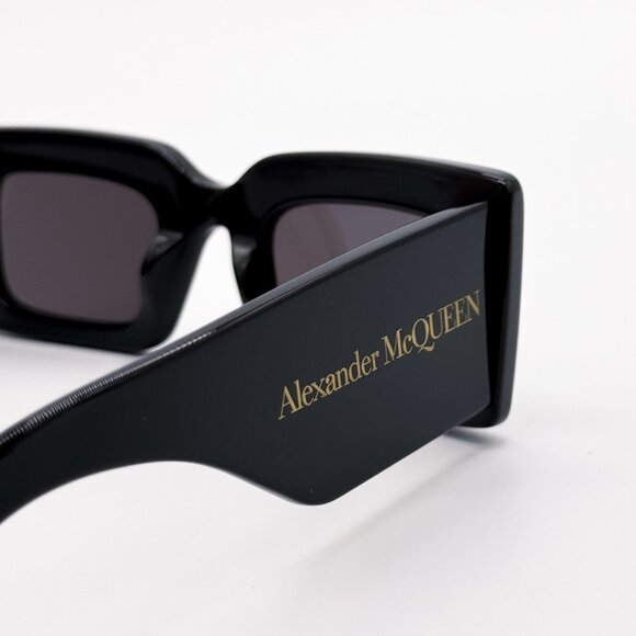 NEW ALEXANDER MCQUEEN SUNGLASSES SQUARE BLACK ALEXANDER MCQUEEN AM0433S 001 main image 11